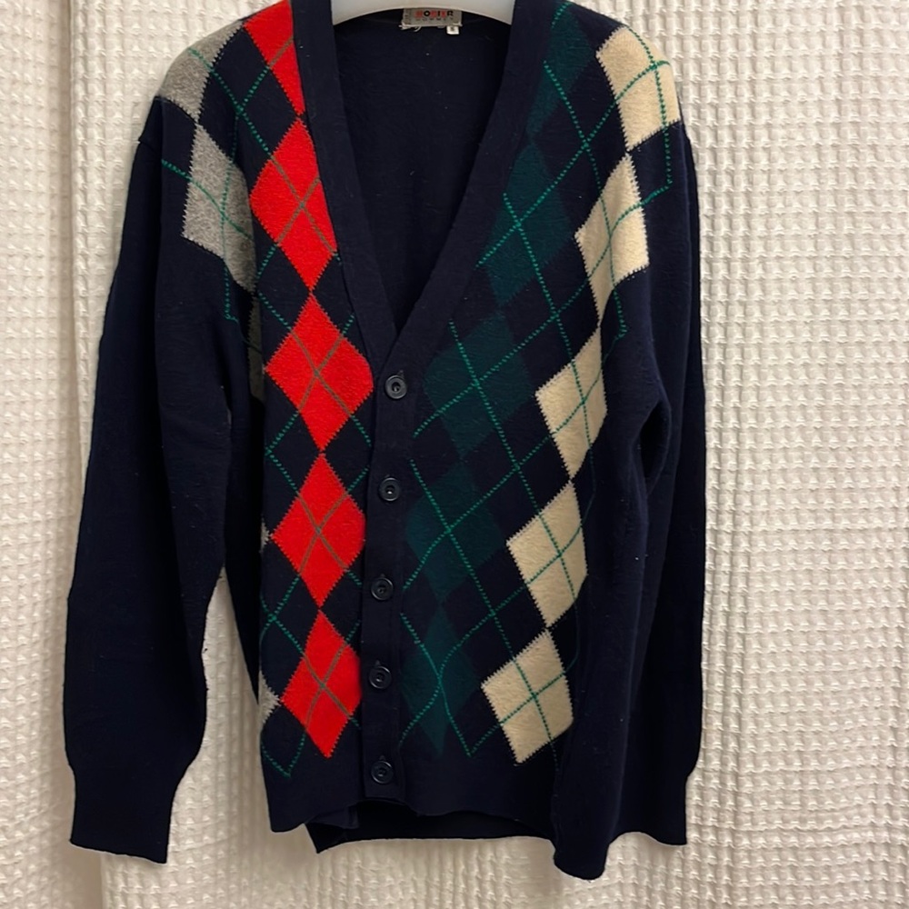 Wool argyle men’s XL cardigan